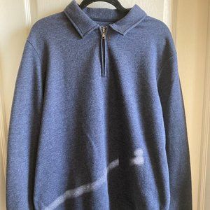Croft & Barrow Blue Quarter Zip Sweater L